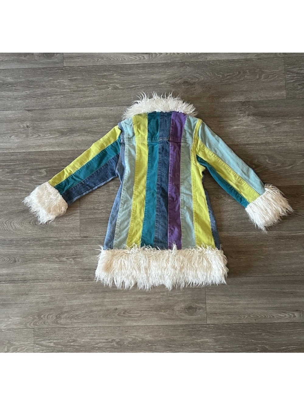 Vintage Y2K Children’s Place Penny Lane Coat 7/8 Patchwork Faux Fur Corduroy - Picture 11 of 15